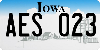 IA license plate AES023