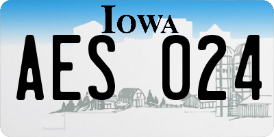 IA license plate AES024