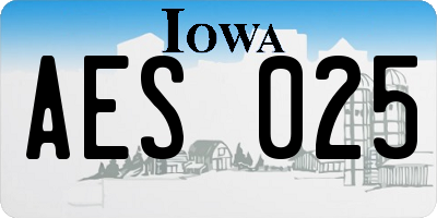 IA license plate AES025