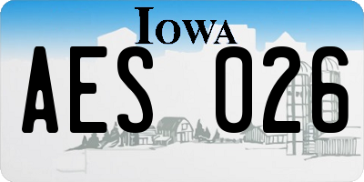 IA license plate AES026