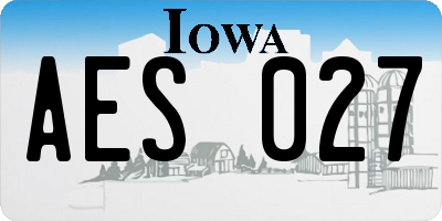 IA license plate AES027