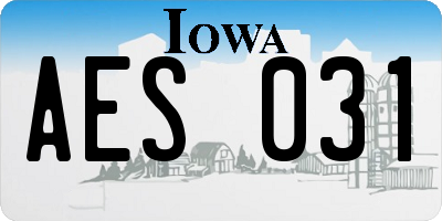 IA license plate AES031