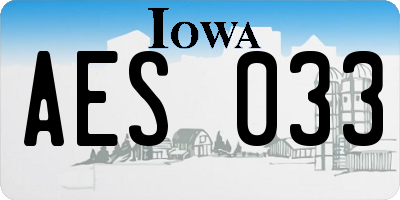 IA license plate AES033