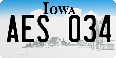 IA license plate AES034