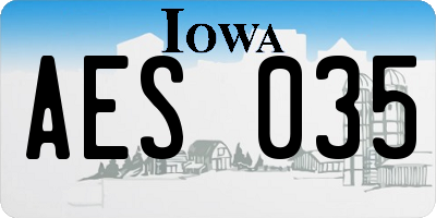 IA license plate AES035