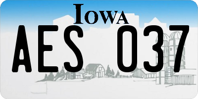 IA license plate AES037
