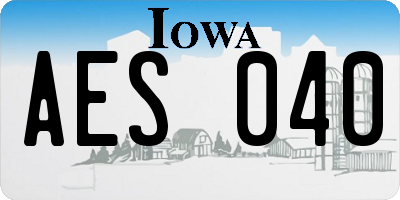 IA license plate AES040