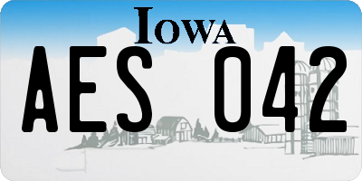 IA license plate AES042