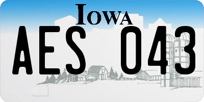 IA license plate AES043