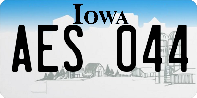 IA license plate AES044