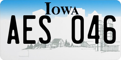 IA license plate AES046