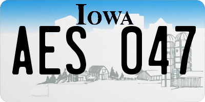 IA license plate AES047