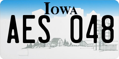 IA license plate AES048