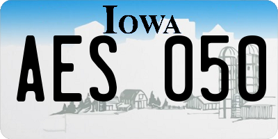 IA license plate AES050