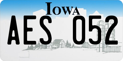 IA license plate AES052