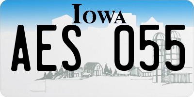 IA license plate AES055