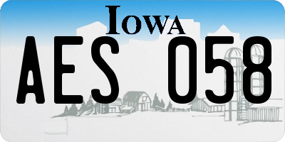 IA license plate AES058