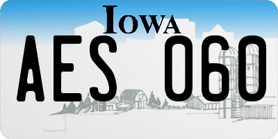 IA license plate AES060