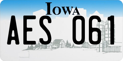 IA license plate AES061