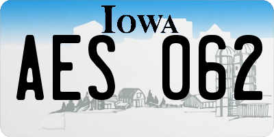 IA license plate AES062