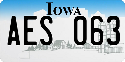 IA license plate AES063