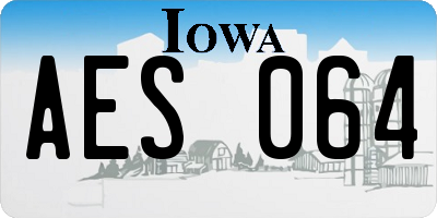 IA license plate AES064