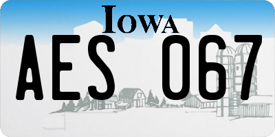 IA license plate AES067
