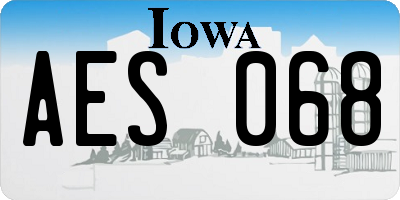 IA license plate AES068