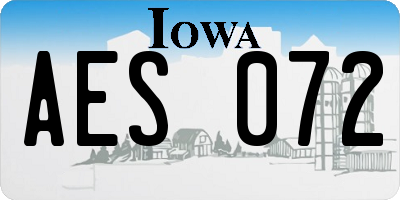 IA license plate AES072