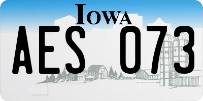 IA license plate AES073