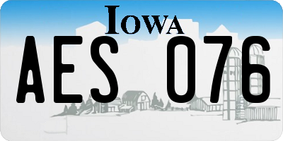 IA license plate AES076