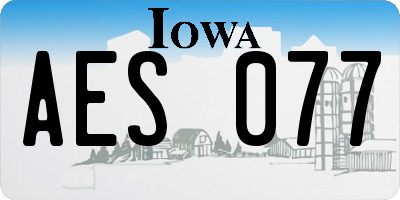 IA license plate AES077