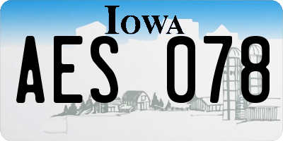 IA license plate AES078