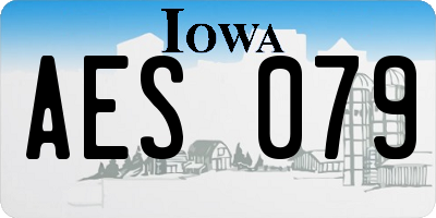 IA license plate AES079