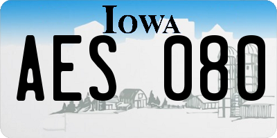 IA license plate AES080