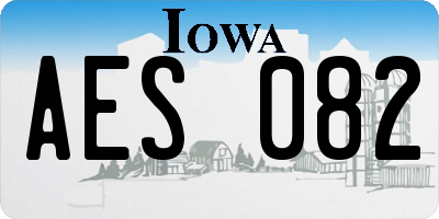 IA license plate AES082