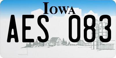 IA license plate AES083