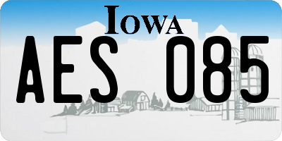 IA license plate AES085