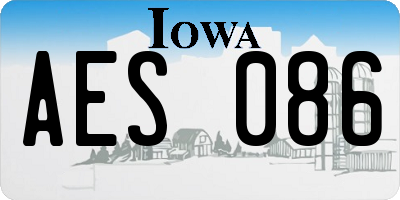 IA license plate AES086
