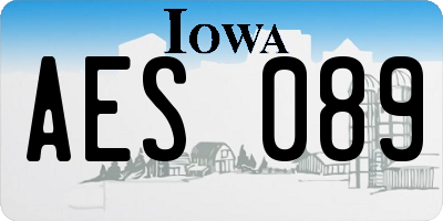 IA license plate AES089