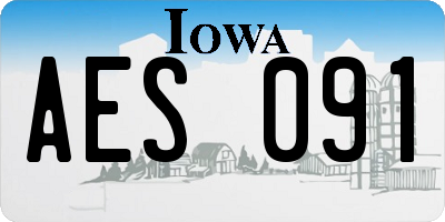 IA license plate AES091