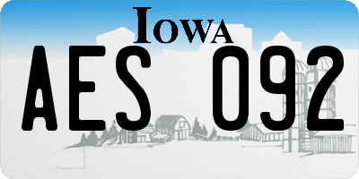IA license plate AES092