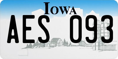 IA license plate AES093