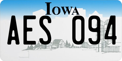 IA license plate AES094