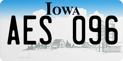 IA license plate AES096