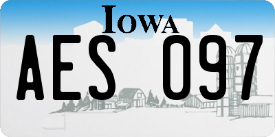 IA license plate AES097