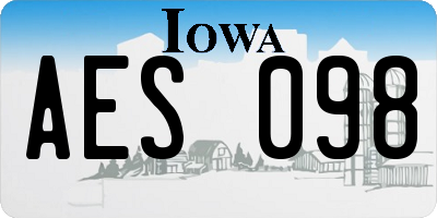 IA license plate AES098