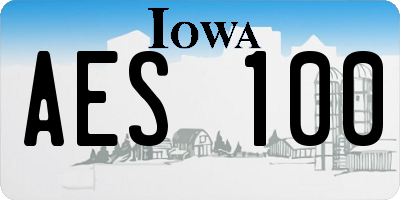 IA license plate AES100