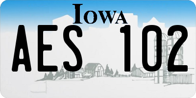 IA license plate AES102