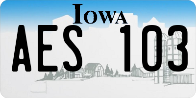 IA license plate AES103